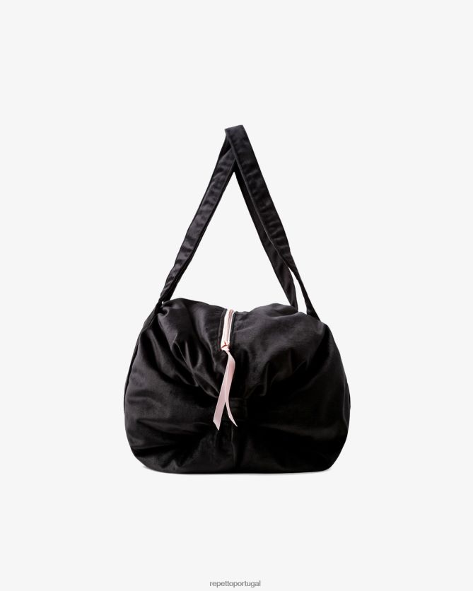 Repetto LJHHL416 mulheres bolsa de veludo tamanho L acessórios preto