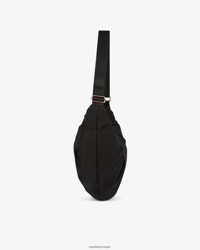 Repetto LJHHL427 mulheres bolsa meia lua de nylon acolchoada lune acessórios preto