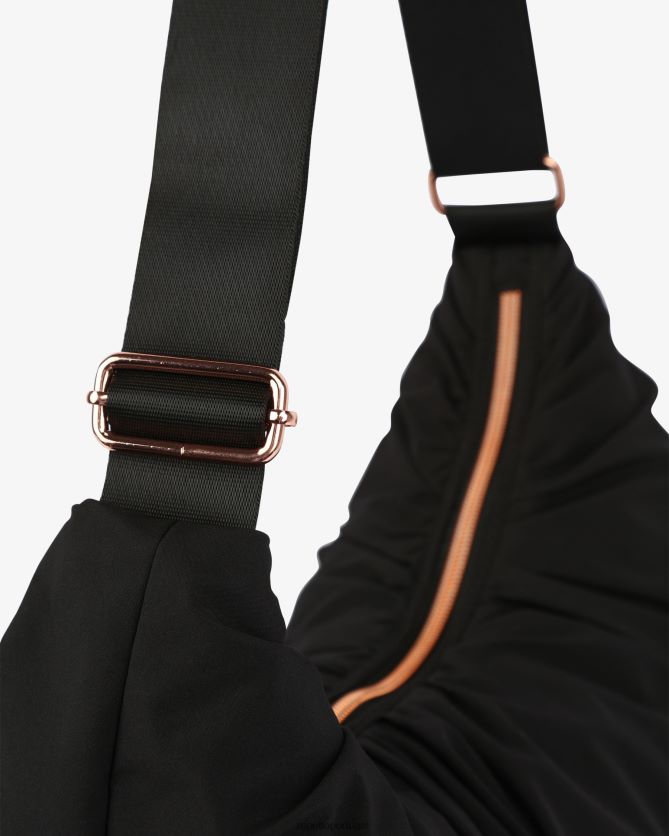 Repetto LJHHL427 mulheres bolsa meia lua de nylon acolchoada lune acessórios preto