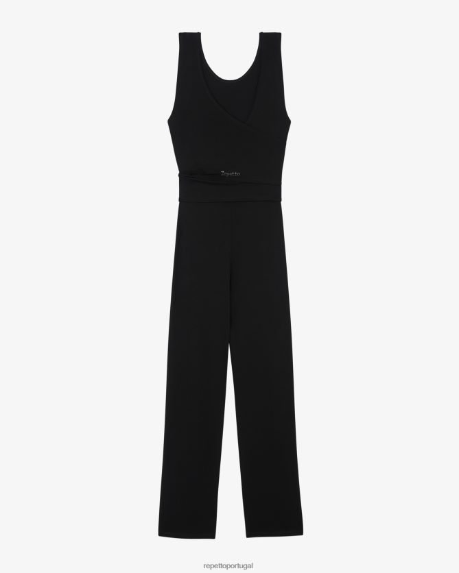 Repetto LJHHL368 mulheres macacão para amarrar roupas preto