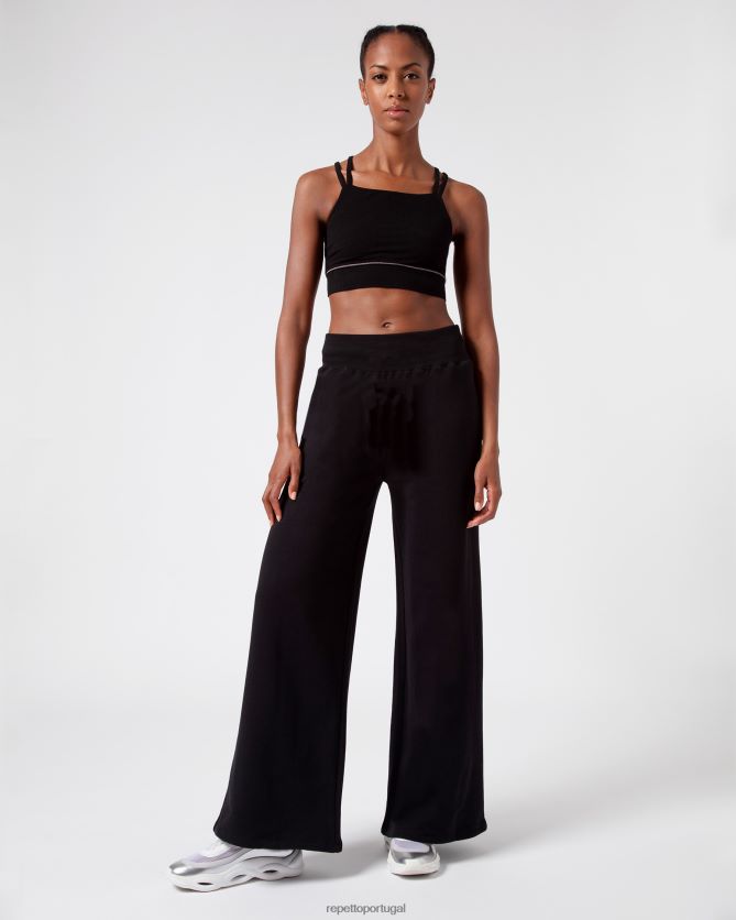 Repetto LJHHL370 mulheres calças de jogging grandes roupas preto