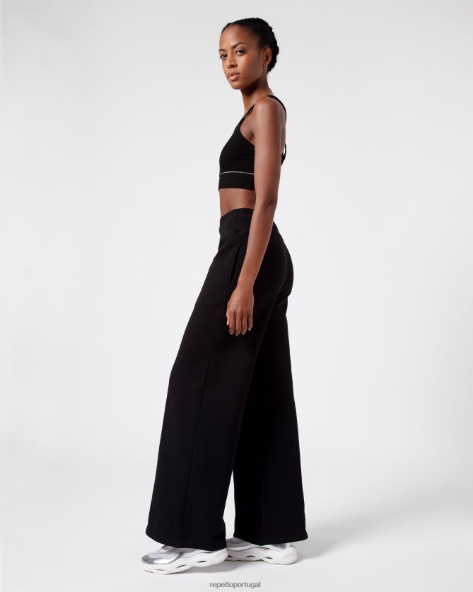 Repetto LJHHL370 mulheres calças de jogging grandes roupas preto