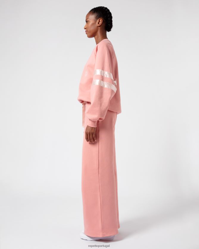 Repetto LJHHL349 mulheres moletom de cetim roupas blush rosa