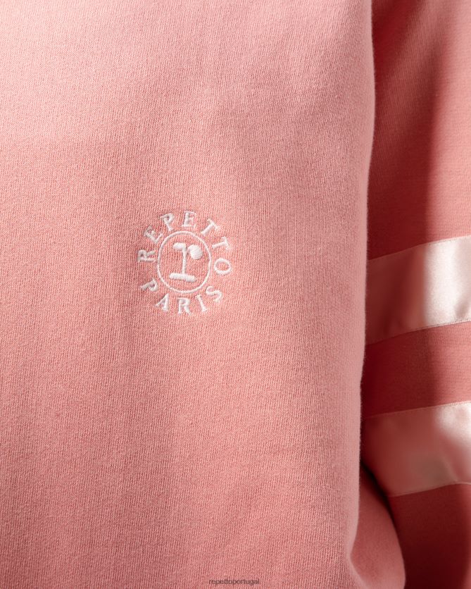 Repetto LJHHL349 mulheres moletom de cetim roupas blush rosa