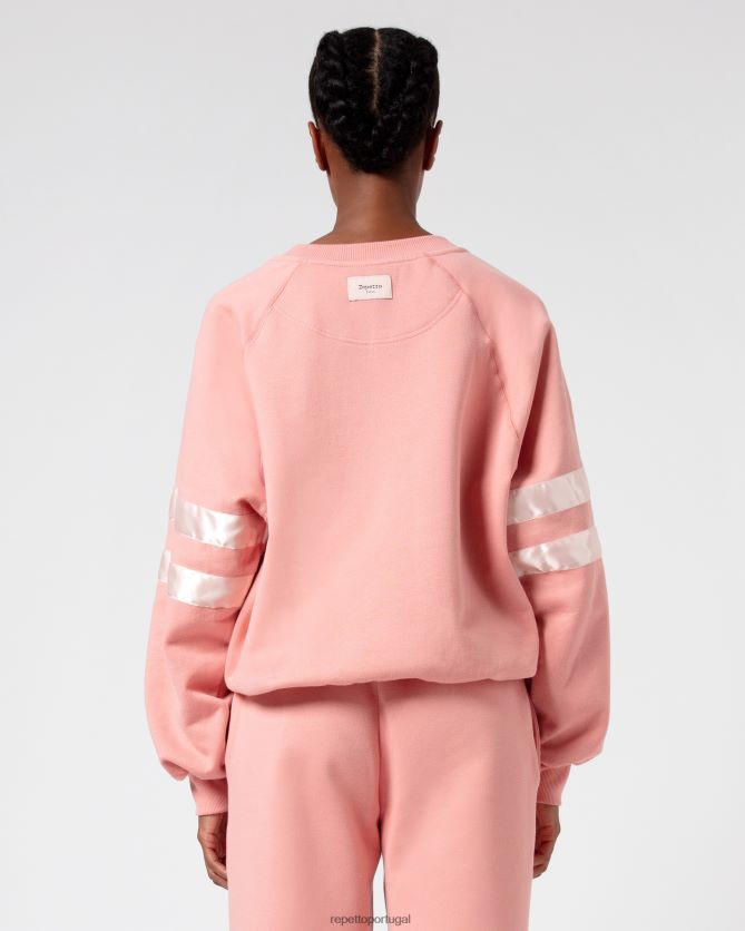 Repetto LJHHL349 mulheres moletom de cetim roupas blush rosa