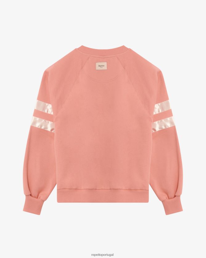 Repetto LJHHL349 mulheres moletom de cetim roupas blush rosa