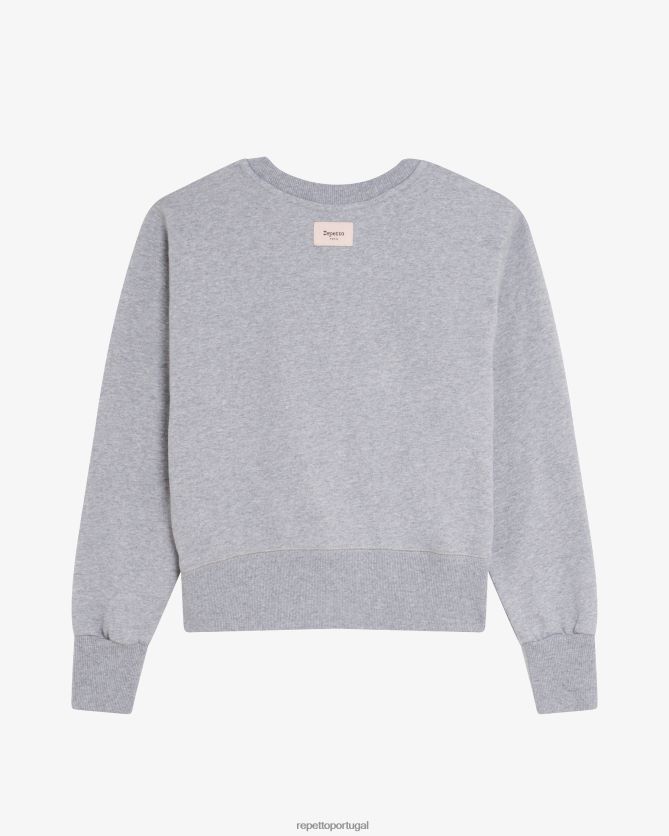 Repetto LJHHL357 mulheres suéter roupas cinza claro manchado