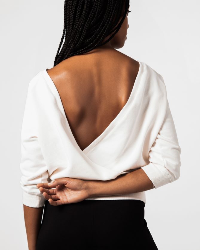 Repetto LJHHL366 mulheres moletom envolvente roupas Branco marfim