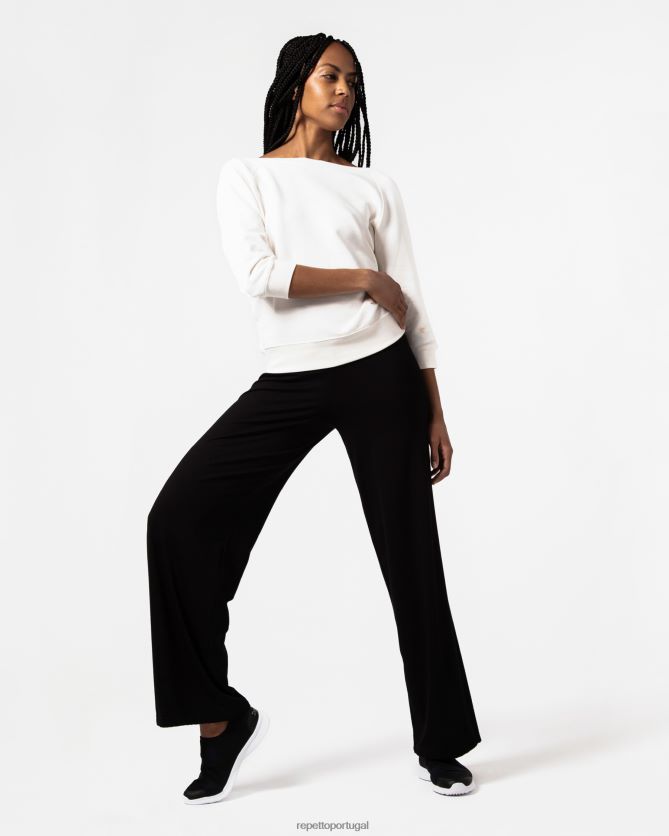 Repetto LJHHL366 mulheres moletom envolvente roupas Branco marfim