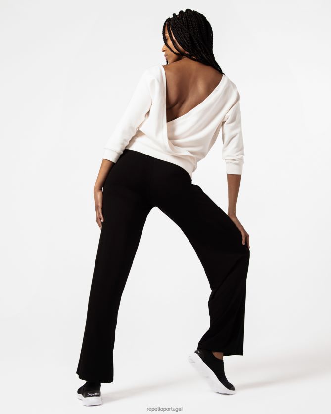 Repetto LJHHL366 mulheres moletom envolvente roupas Branco marfim