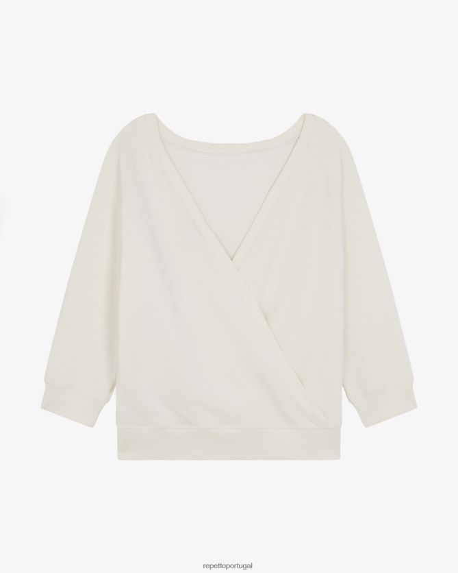 Repetto LJHHL366 mulheres moletom envolvente roupas Branco marfim