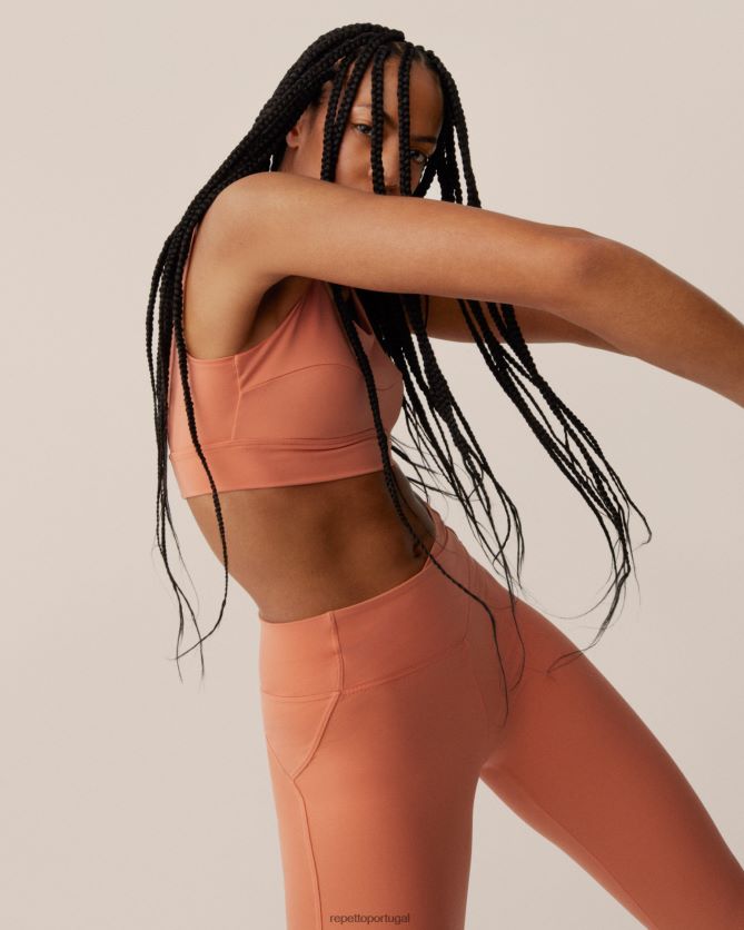 Repetto LJHHL291 mulheres sutiã de seda ativo roupas laranja bronze