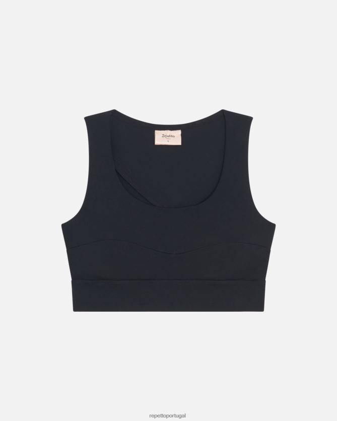 Repetto LJHHL294 mulheres sutiã de seda ativo roupas preto