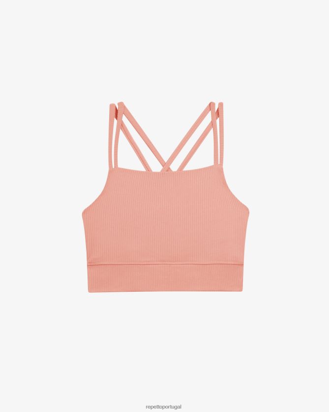 Repetto LJHHL299 mulheres sutiã canelado com alças finas roupas blush rosa