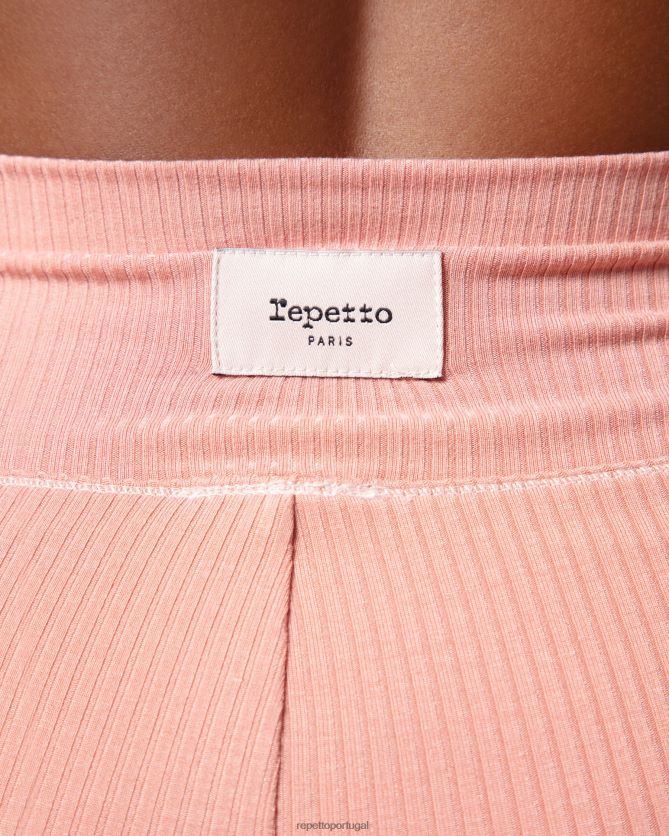 Repetto LJHHL300 mulheres leggings com nervuras roupas blush rosa