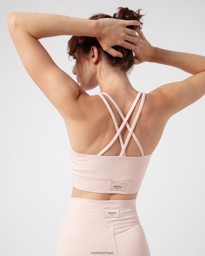 Repetto LJHHL303 mulheres leggings com nervuras roupas pétala rosa