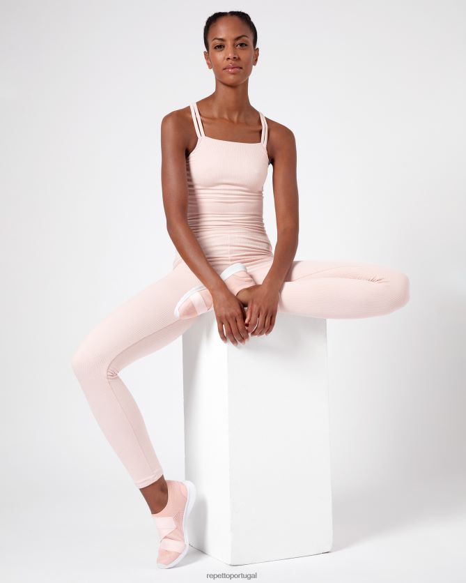 Repetto LJHHL304 mulheres sutiã canelado com alças finas roupas pétala rosa