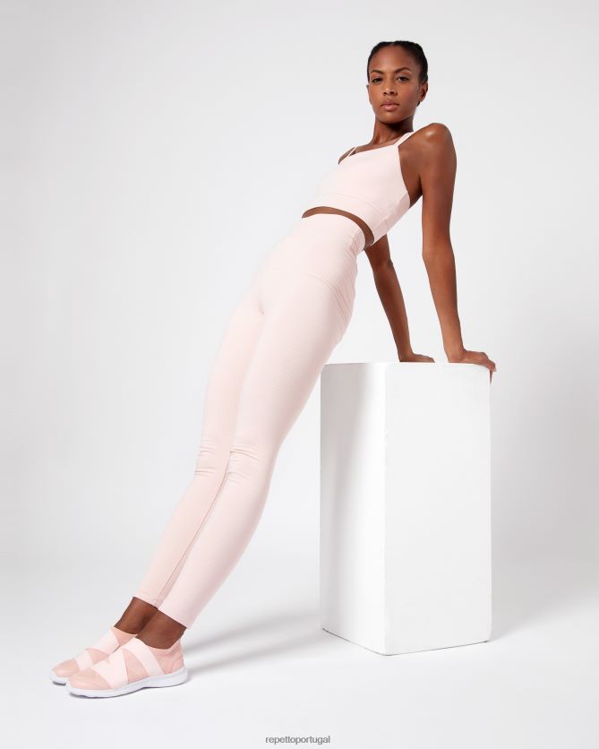 Repetto LJHHL304 mulheres sutiã canelado com alças finas roupas pétala rosa