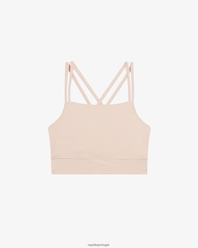 Repetto LJHHL304 mulheres sutiã canelado com alças finas roupas pétala rosa