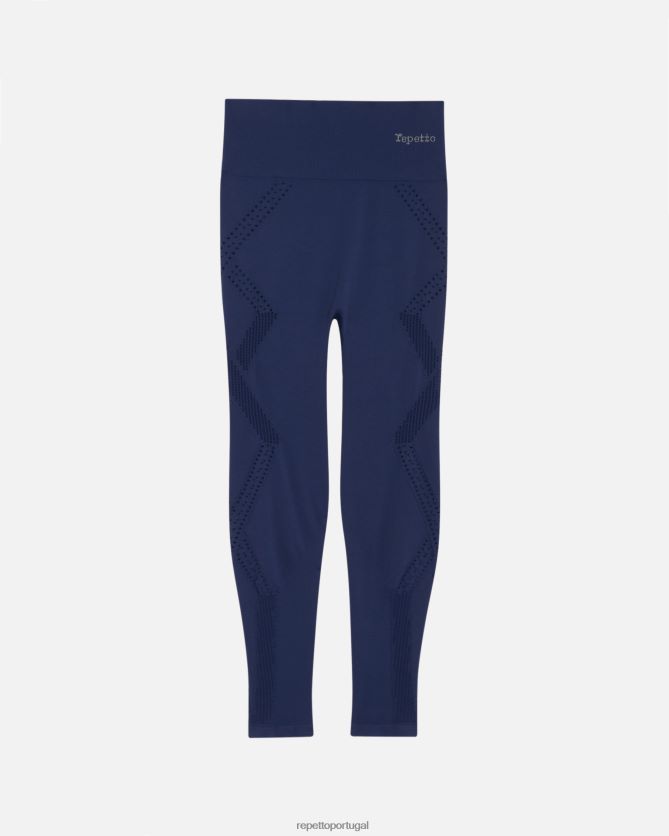 Repetto LJHHL307 mulheres leggings sem costura roupas azul-marinho