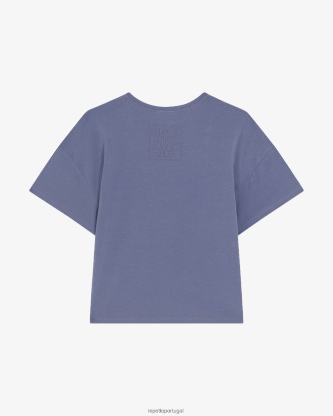 Repetto LJHHL315 mulheres camiseta rue de la paix roupas azul da meia noite