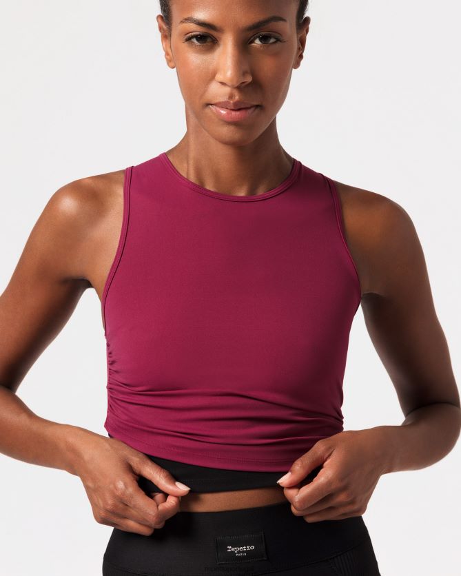 Repetto LJHHL318 mulheres top para amarrar roupas vermelho bordô