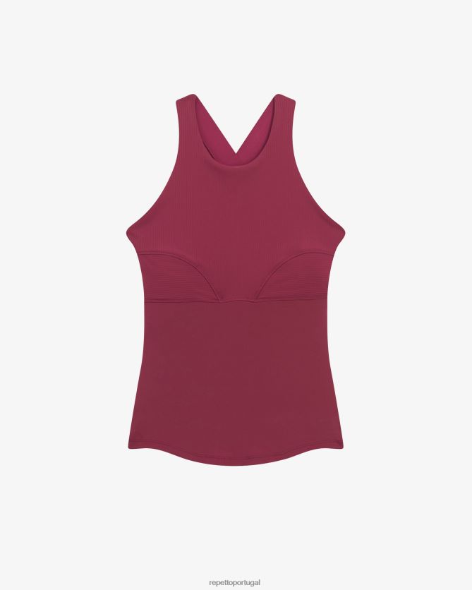 Repetto LJHHL319 mulheres prática regata roupas vermelho bordô