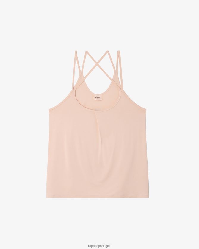 Repetto LJHHL326 mulheres regata de alças finas de estúdio roupas pétala rosa