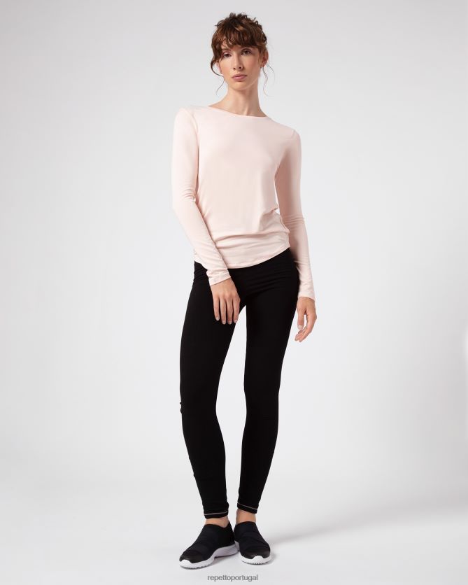 Repetto LJHHL327 mulheres top de mangas compridas roupas pétala rosa