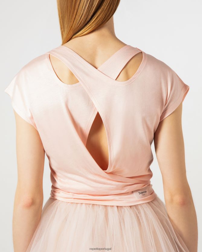 Repetto LJHHL332 mulheres top para amarrar roupas rosa nu