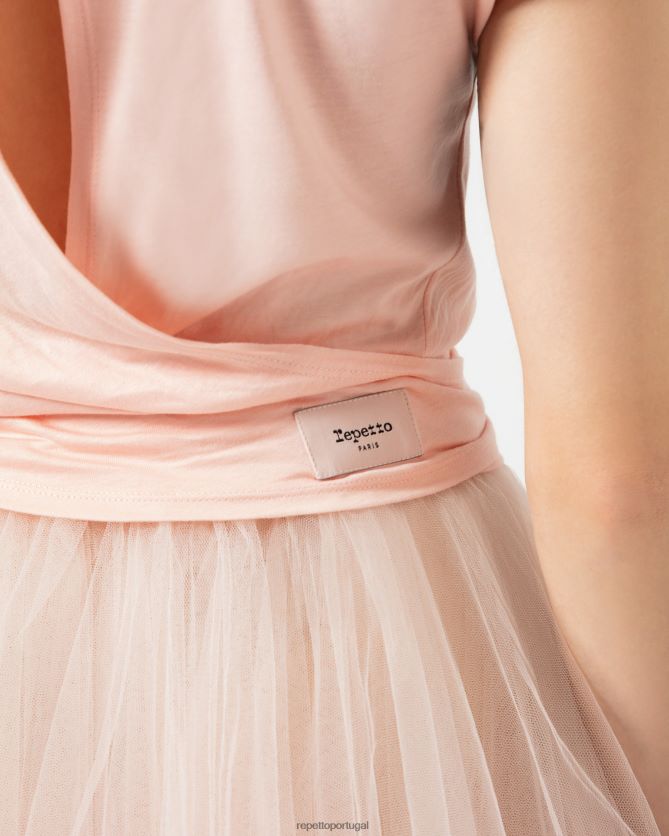 Repetto LJHHL332 mulheres top para amarrar roupas rosa nu