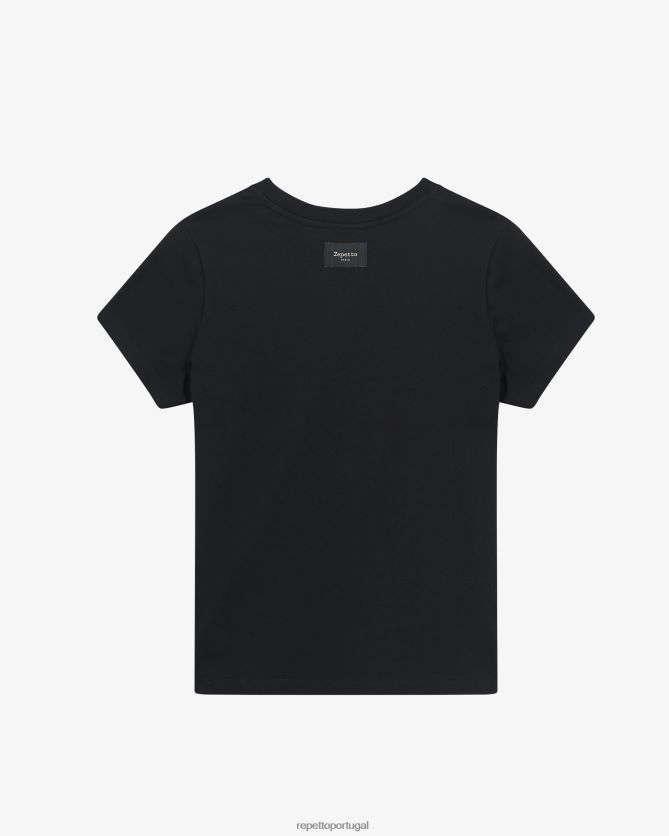 Repetto LJHHL340 mulheres camiseta com logo r roupas preto