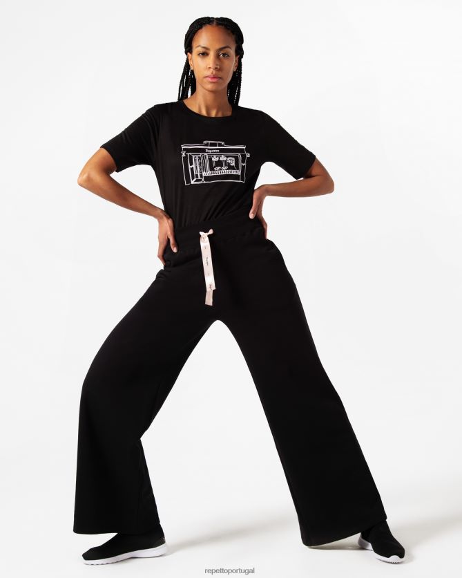 Repetto LJHHL342 mulheres camiseta boutique roupas preto