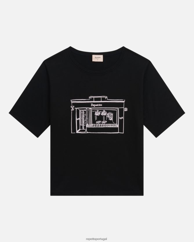 Repetto LJHHL342 mulheres camiseta boutique roupas preto
