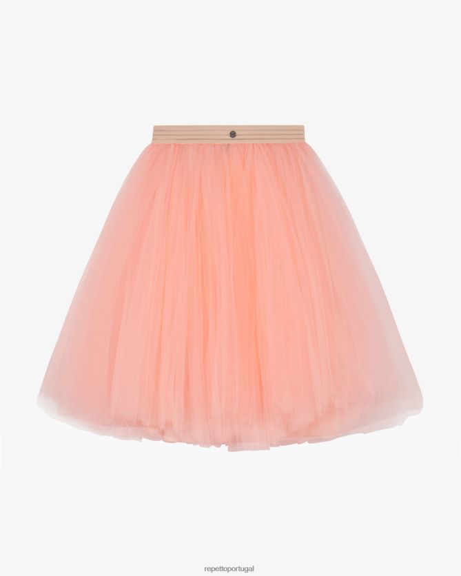 Repetto LJHHL387 mulheres saia tutu roupas laranja coral