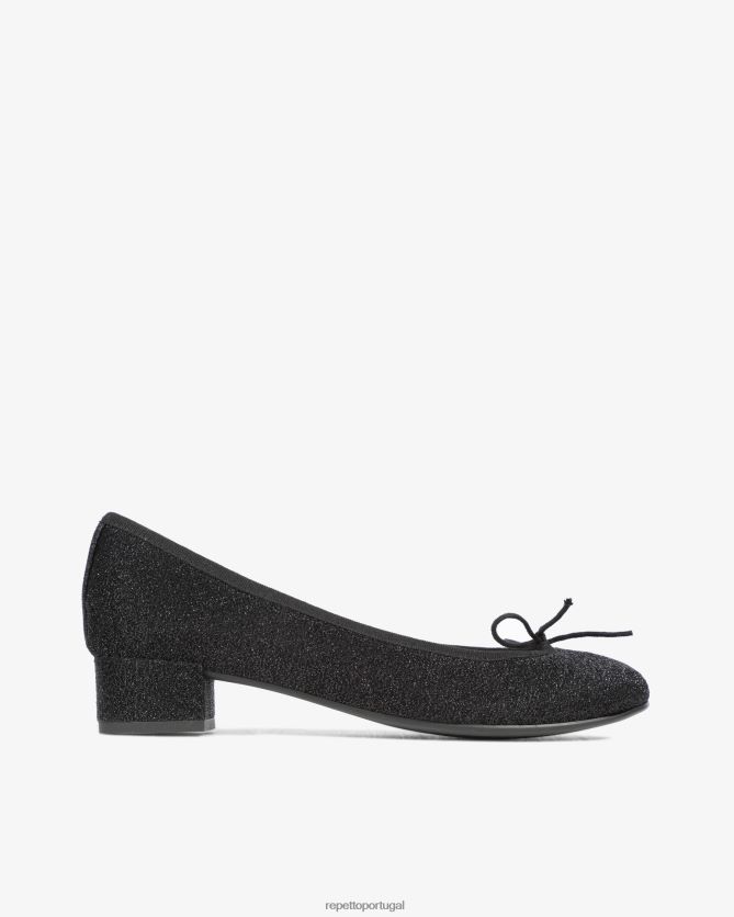 Repetto LJHHL104 mulheres bailarinas camille - brilhantes calçados preto