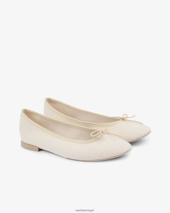 Repetto LJHHL107 mulheres bailarinas high cendrillon - veganas calçados linho bege