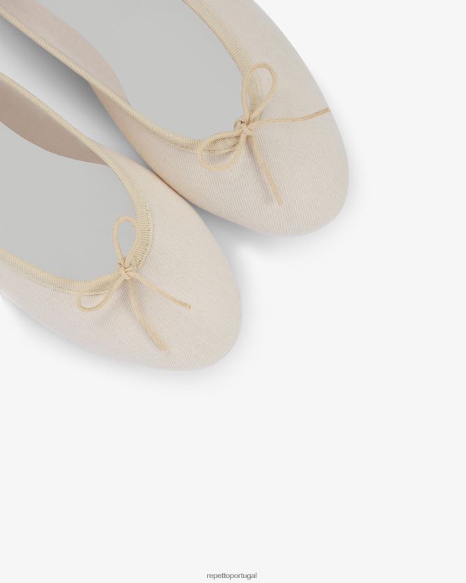 Repetto LJHHL107 mulheres bailarinas high cendrillon - veganas calçados linho bege