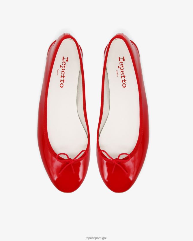 Repetto LJHHL121 mulheres bailarinas cendrillon - veganas calçados vermelho flamejante