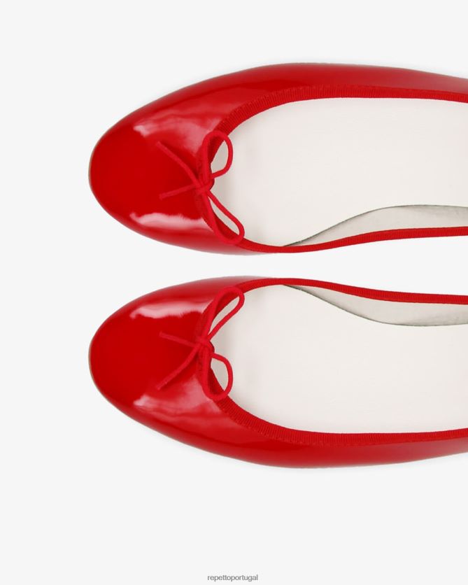 Repetto LJHHL121 mulheres bailarinas cendrillon - veganas calçados vermelho flamejante