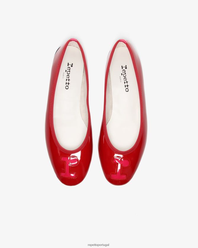 Repetto LJHHL122 mulheres bailarinas granadina calçados rosa framboesa e vermelho flamejante