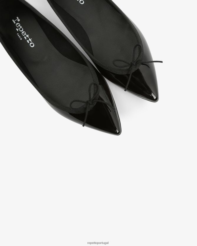 Repetto LJHHL143 mulheres bailarinas junon com bico pontudo calçados preto