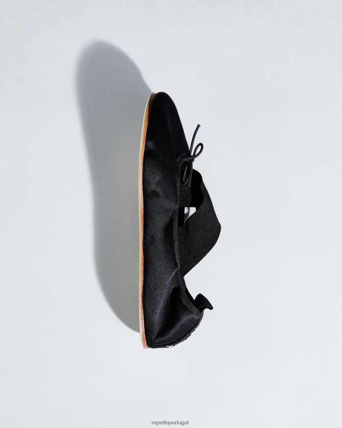 Repetto LJHHL19 mulheres gianna bailarinas - cetim calçados preto