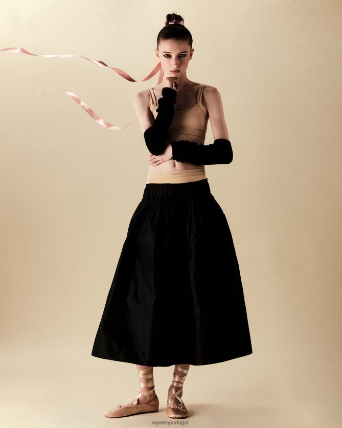 Repetto LJHHL21 mulheres bailarinas sophia - cetim calçados caxemira bege