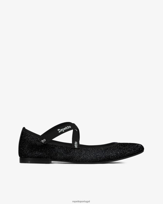 Repetto LJHHL29 mulheres joana mary janes - brilhante calçados preto