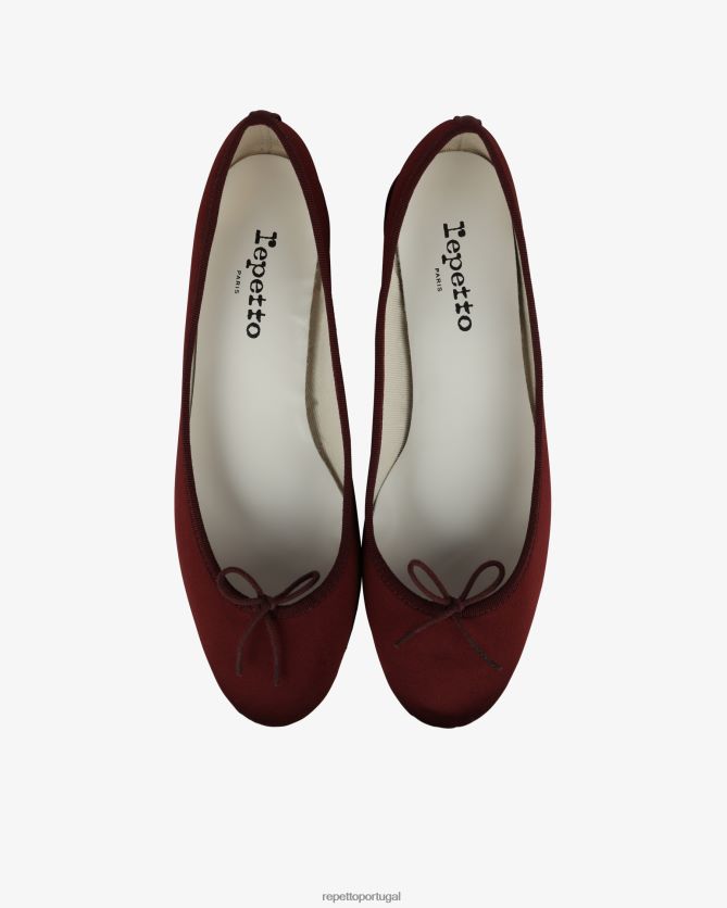 Repetto LJHHL2 mulheres bailarinas camille - cetim calçados pommar vermelho