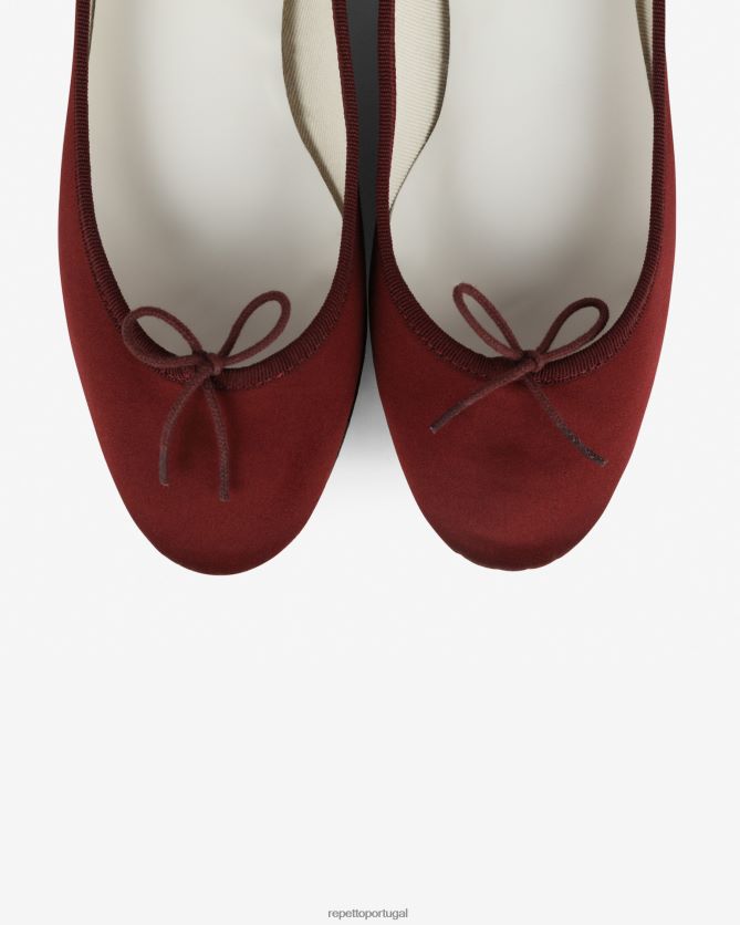 Repetto LJHHL2 mulheres bailarinas camille - cetim calçados pommar vermelho