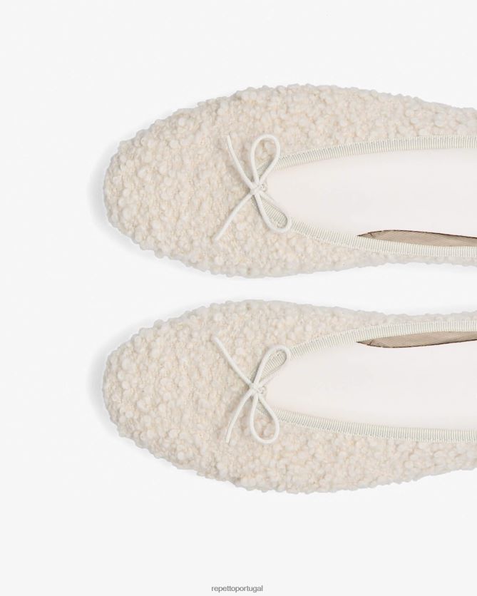 Repetto LJHHL40 mulheres lilouh bailarinas - shearling calçados coco branco