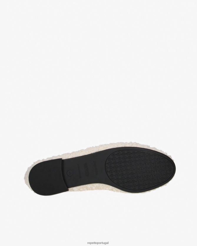 Repetto LJHHL40 mulheres lilouh bailarinas - shearling calçados coco branco