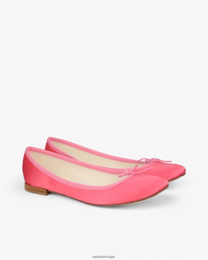 Repetto LJHHL41 mulheres bailarinas cendrillon - cetim calçados festa rosa